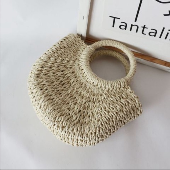 New half moon shaped beach woven straw hanbags - Picture 4 of 6